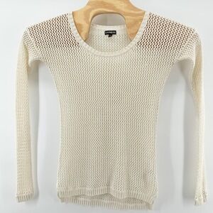 Retro Express Sweater XS Open Knit Mesh Pullover Long Sleeve Lightweight Top